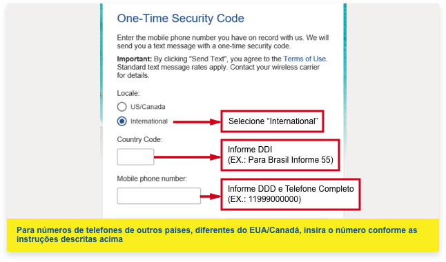 Validação por código de segurança